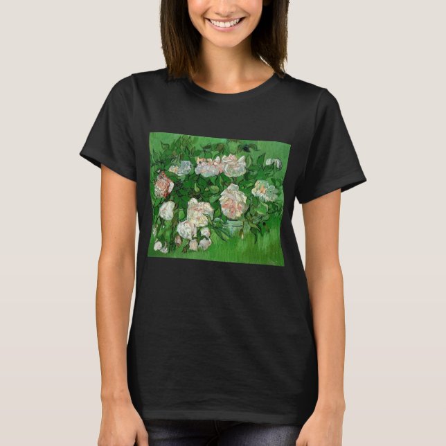 Still Life: Pink Roses by Vincent van Gogh T-Shirt (Front)