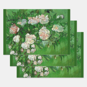 Still Life: Pink Roses by Vincent van Gogh Wrapping Paper Sheets