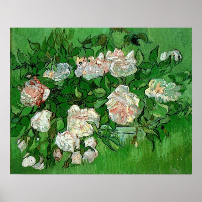 Still Life Pink Roses by Vincent Willem van Gogh Poster (Front)