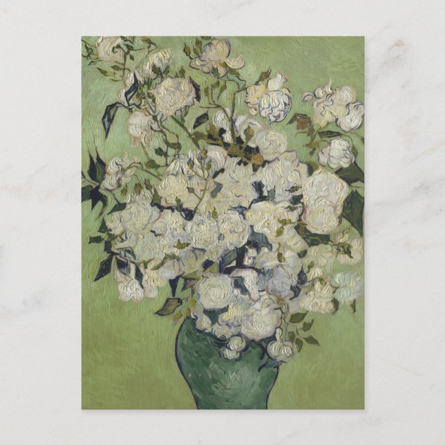 Still Life Pink Roses in a Vase by Van Gogh Postcard (Front)