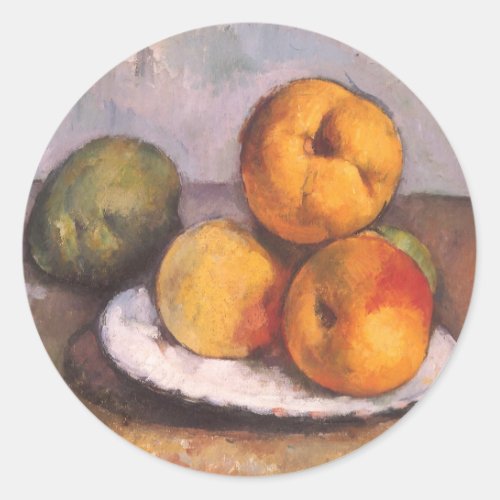 Still Life Quince Apples Pears by Paul Cezanne Classic Round Sticker