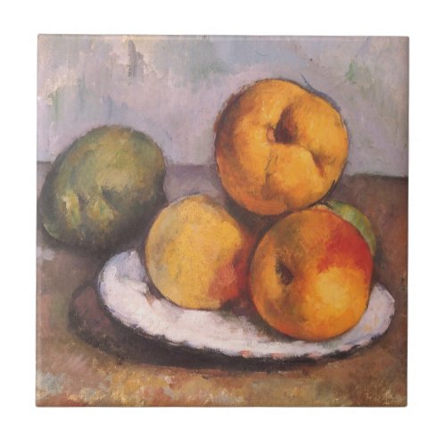 Still Life Quince Apples Pears by Paul Cezanne Tile