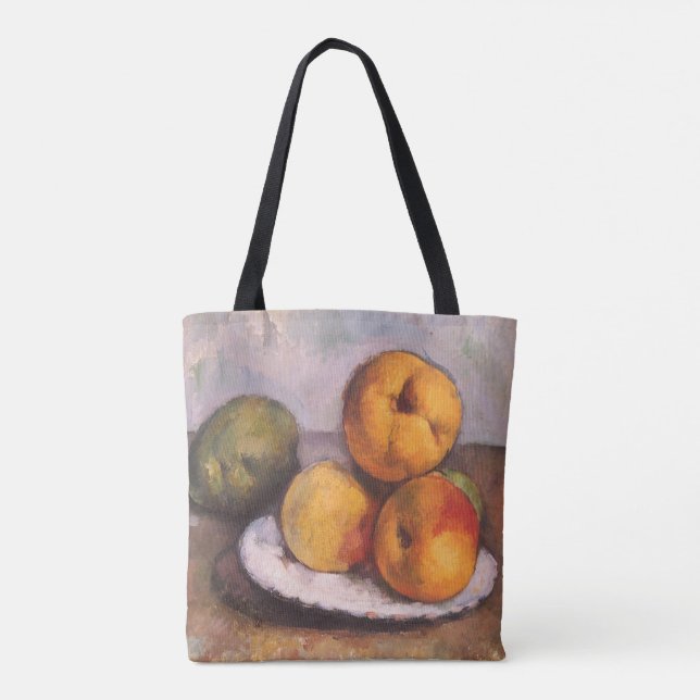 Still Life Quince, Apples, Pears by Paul Cezanne Tote Bag (Back)