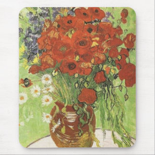 Still life - Red poppies and daises Mouse Pad