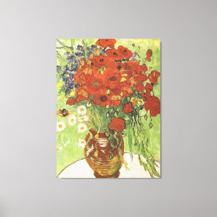 Still Life Red Poppies and Daisies1890 Canvas Print