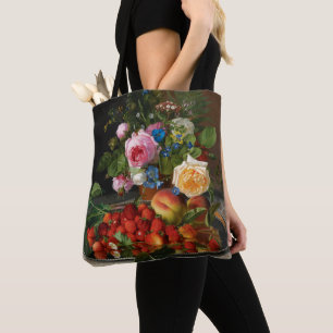 Still Life Roses and Strawberries by Otto Ottesen Tote Bag