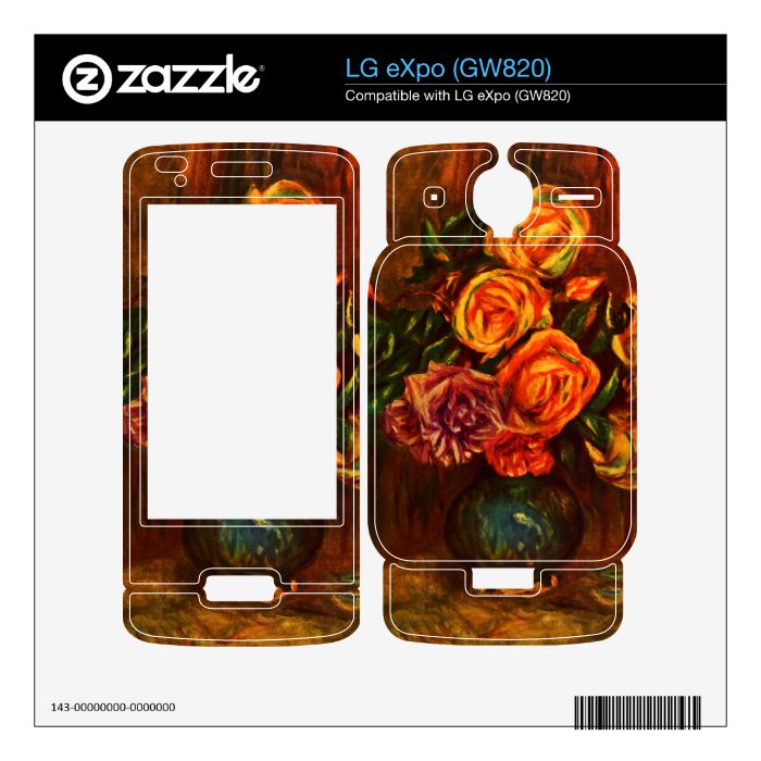 Still life roses before a blue curtain by Renoir Decals For LG eXpo