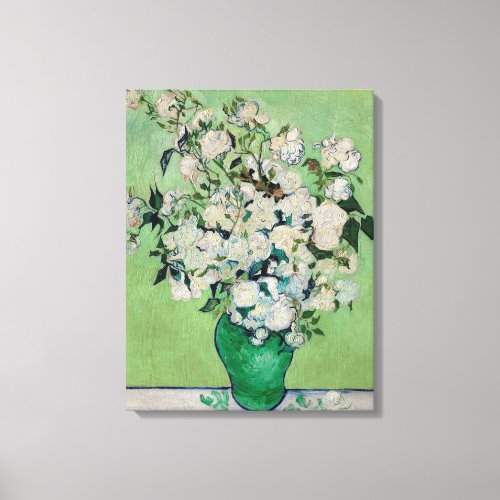 Still Life Roses in a Vase by Vincent van Gogh Canvas Print