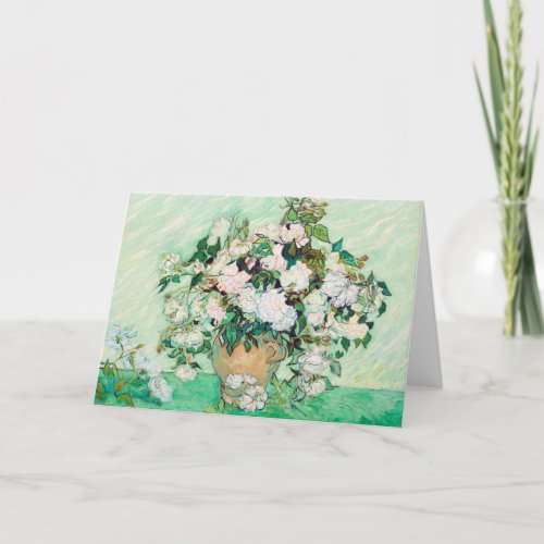 Still Life Roses in a Vase by Vincent van Gogh Card