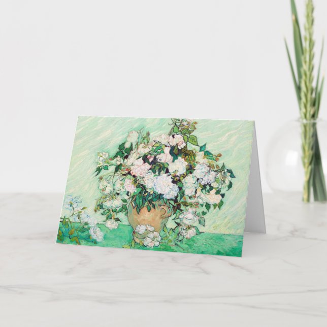 Still Life Roses in a Vase by Vincent van Gogh Card (Front)