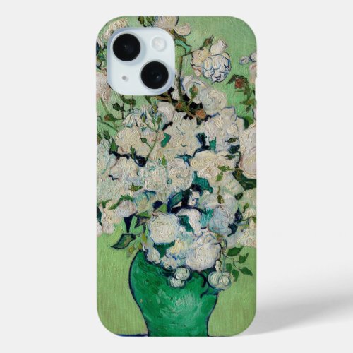 Still Life Roses in a Vase by Vincent van Gogh iPhone 15 Case