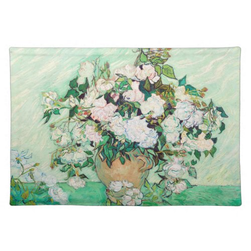 Still Life Roses in a Vase by Vincent van Gogh Cloth Placemat