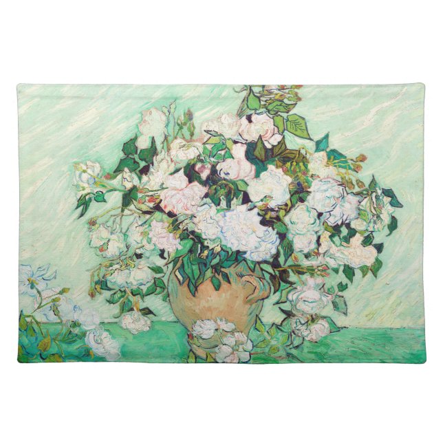 Still Life Roses in a Vase by Vincent van Gogh Cloth Placemat (Front)