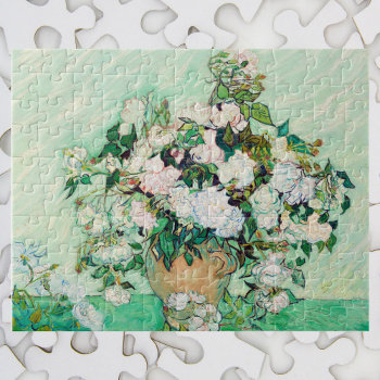 Still Life Roses In A Vase By Vincent Van Gogh Jigsaw Puzzle by VanGogh_Gallery at Zazzle