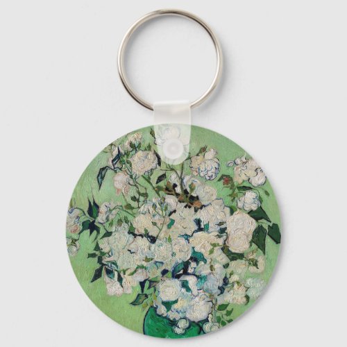 Still Life Roses in a Vase by Vincent van Gogh Keychain