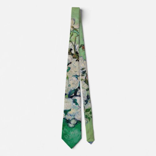 Still Life Roses in a Vase by Vincent van Gogh Neck Tie