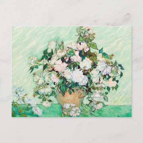 Still Life Roses in a Vase by Vincent van Gogh Postcard