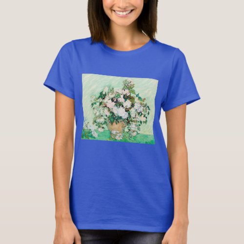 Still Life Roses in a Vase by Vincent van Gogh T_Shirt