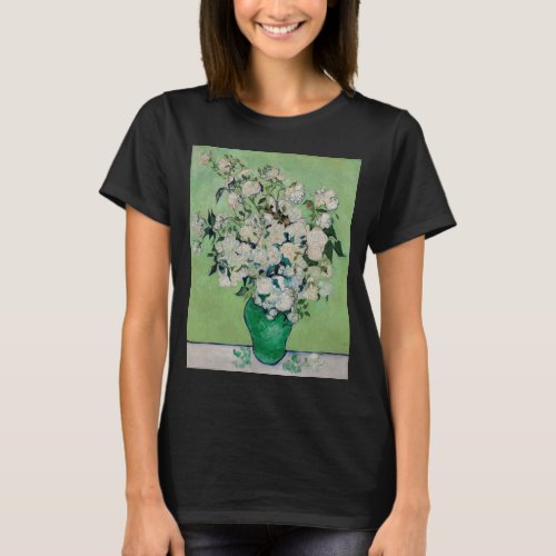 Still Life Roses in a Vase by Vincent van Gogh T_Shirt