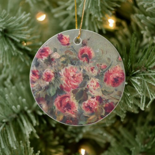 Still Life Roses of Vargemont  Renoir Ceramic Ornament