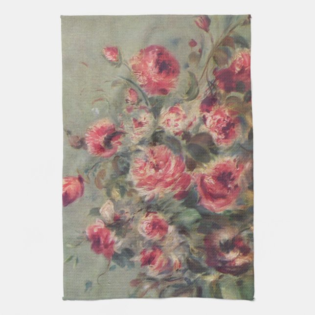 Still Life, Roses of Vargemont | Renoir Kitchen Towel (Vertical)
