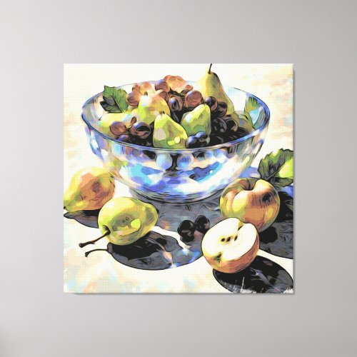  Still Life SC6 Fruit Art Gift Crystal Bowl Canvas Print
