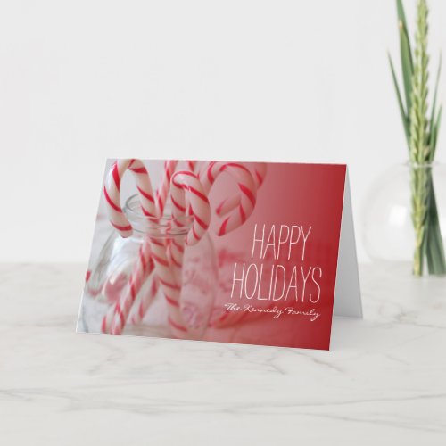 Still life shot with Christmas candy canes Holiday Card