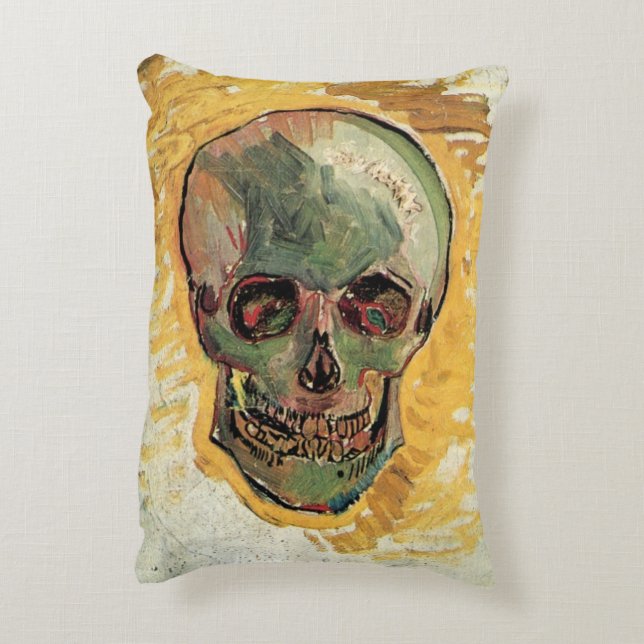 Still Life Skull by Vincent van Gogh Accent Pillow (Back(Vertical))
