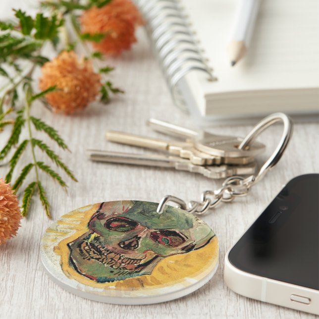 Still Life Skull by Vincent van Gogh Keychain (Front Right)