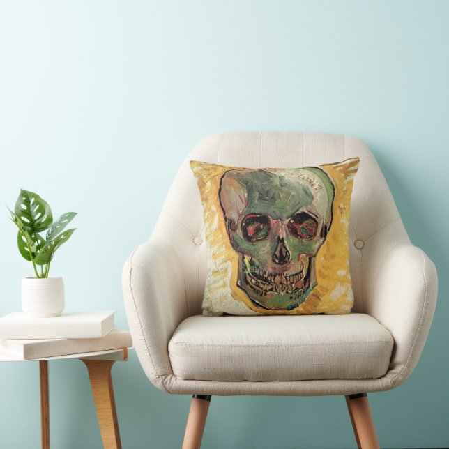 Still Life Skull by Vincent van Gogh Throw Pillow (Chair)