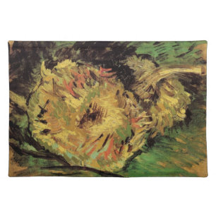 Still Life Two Cut Sunflowers by Vincent van Gogh Cloth Placemat