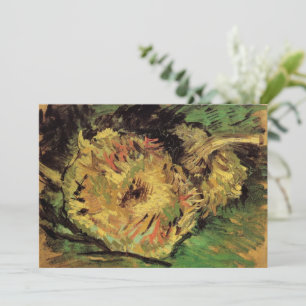 Still Life Two Cut Sunflowers by Vincent van Gogh Invitation