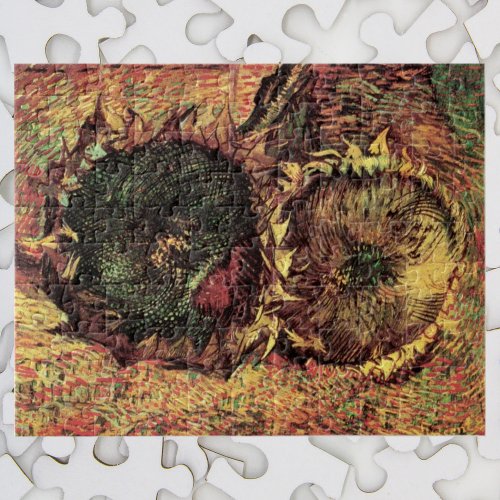 Still Life Two Cut Sunflowers by Vincent van Gogh Jigsaw Puzzle
