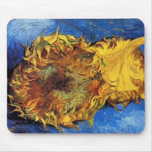 Still Life Two Cut Sunflowers by Vincent van Gogh Mouse Pad