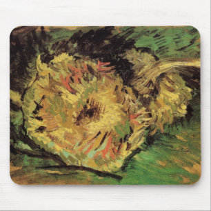 Still Life Two Cut Sunflowers by Vincent van Gogh Mouse Pad