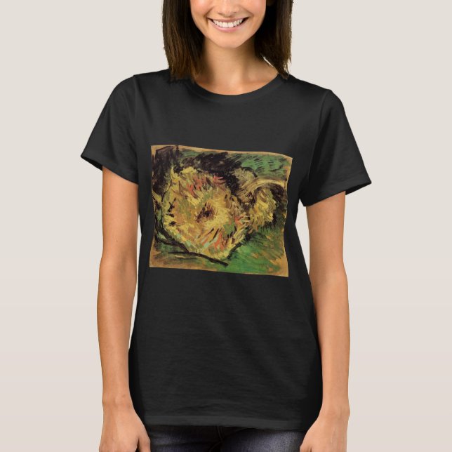 Still Life Two Cut Sunflowers by Vincent van Gogh T-Shirt (Front)