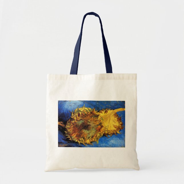 Still Life Two Cut Sunflowers by Vincent van Gogh Tote Bag (Front)