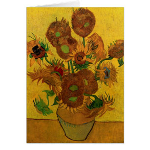 Still Life Vase w 15 Sunflowers Vincent van Gogh Cards