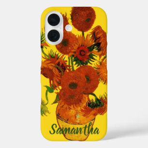 Still Life Vase w 15 Sunflowers Vincent van Gogh iPhone 16 Case