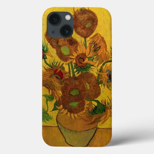 Still Life Vase w 15 Sunflowers Vincent van Gogh iPhone 13 Case