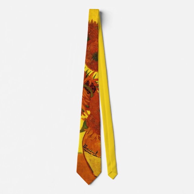 Still Life Vase w 15 Sunflowers Vincent van Gogh Tie (Front)