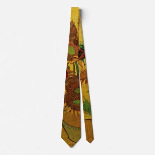 Still Life Vase w 15 Sunflowers Vincent van Gogh Tie