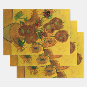Still Life Vase w 15 Sunflowers Vincent van Gogh Wrapping Paper Sheets