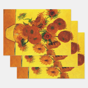 Still Life Vase w 15 Sunflowers Vincent van Gogh Wrapping Paper Sheets