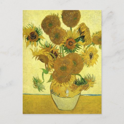 Still Life _ Vase with 15 Sunflowers by van Gogh Postcard