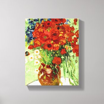 Still Life  Vase With Daisies And Poppies (1890) Canvas Print by GalleryGreats at Zazzle