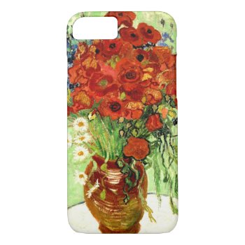 Still Life  Vase With Daisies And Poppies Van Gogh Iphone 8/7 Case by GalleryGreats at Zazzle