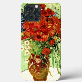 Still Life  Vase With Daisies And Poppies Van Gogh Iphone 13 Pro Max Case by GalleryGreats at Zazzle
