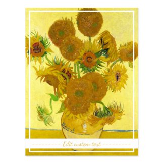 Still Life Vase with Fifteen Sunflowers van gogh Postcard