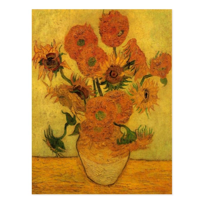 Still Life Vase with Fifteen Sunflowers  Van Gogh Post Cards